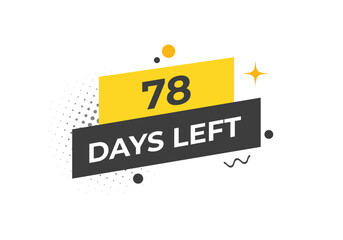 79 days to go countdown template. 79 day Countdown left days banner design. 79  Days left countdown timer