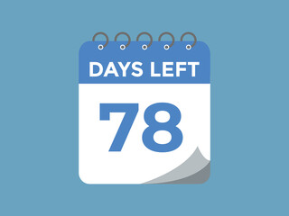 79 days to go countdown template. 79 day Countdown left days banner design. 79  Days left countdown timer