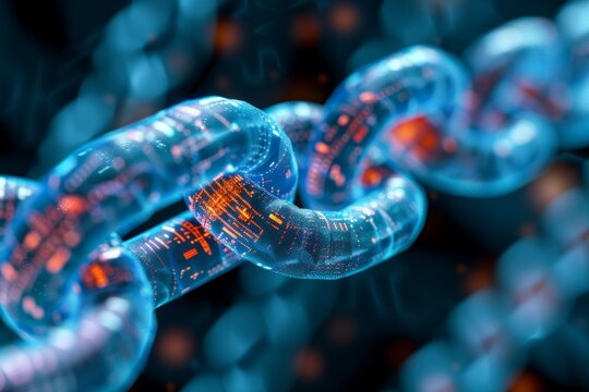 Blockchain tech  revolutionizing finance, supply chain, healthcare with secure decentralized systems