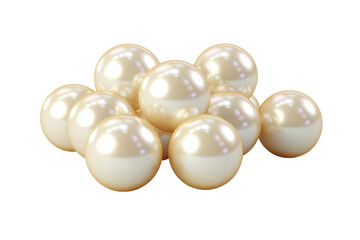 A Cascade of Luminous Pearls Dancing in White Space. On a White or Clear Surface PNG Transparent Background.