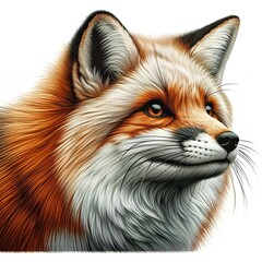 Fototapeta premium Harmonious Tranquility: A Majestic Fox Amidst the Serene Forest Illuminated by the Warm Sunrise Light