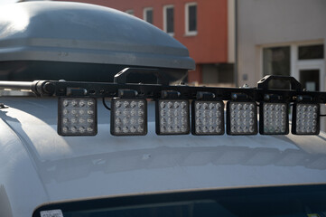 Diode lights on a car roof top