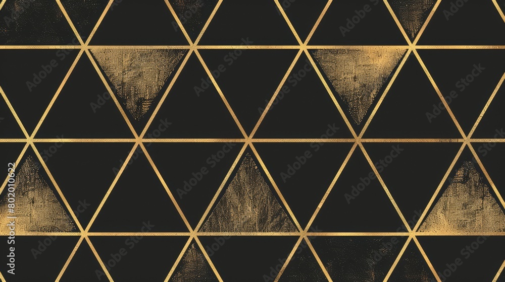 Poster the seamless pattern uses geometric tiles and repeating striped triangles. it can be used for packag