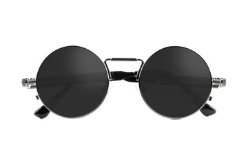 Stylish black sunglasses isolated on white background.	
