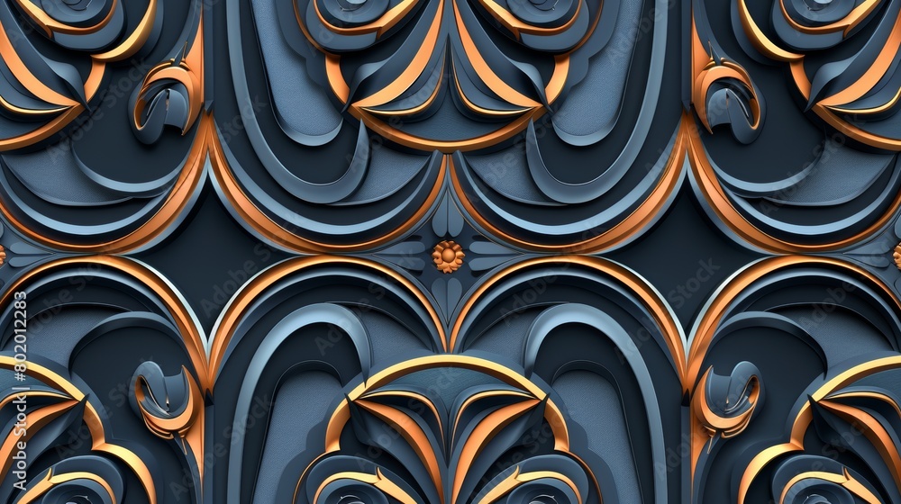 Poster a repeating abstract background with a curve pattern in a vintage style.