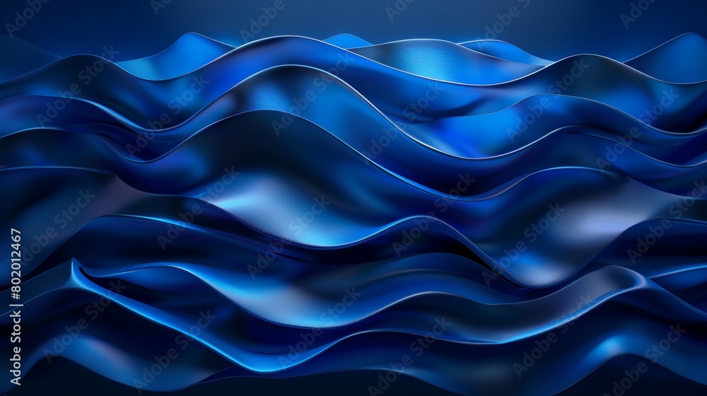 Poster the background is abstract with waves of shiny blue color