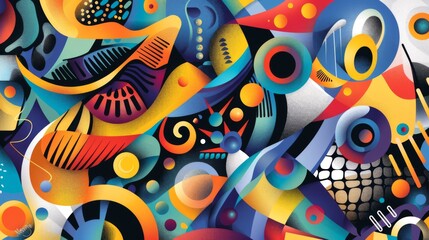 Vibrant abstract illustration featuring a variety of colorful shapes and patterns symbolizing creative problem solving and innovative thinking concepts