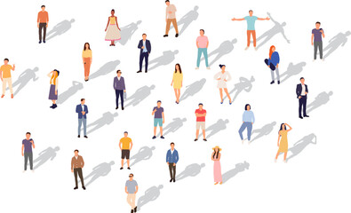 people top view with shadow in flat style on white background vector