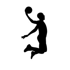 basketball player silhouette on white background vector