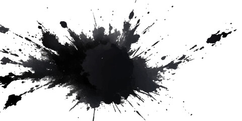Fototapeta premium Paint stains black blotch background. Grunge Design Element. Brush Strokes. Vector illustration 