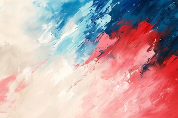 Abstract red white blue painting background.	