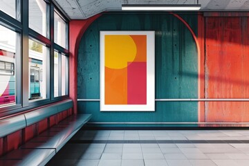 Design a professional poster with a minimalist aesthetic for a trending art station. Utilize an advertising concept to promote the station effectively 
