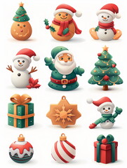 set of Christmas icons