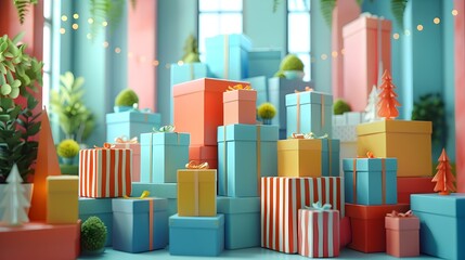 Delight in Unexpected Rewards:Unlock the Thrill of Surprise with Colorful Geometric Gift Boxes