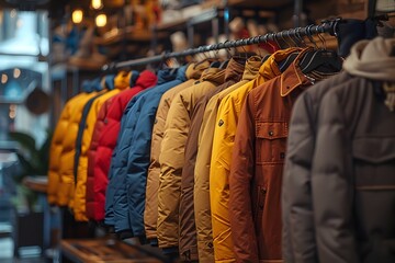 Obraz premium Diverse Range of Stylish Jackets for Warm and Versatile Winter Fashion