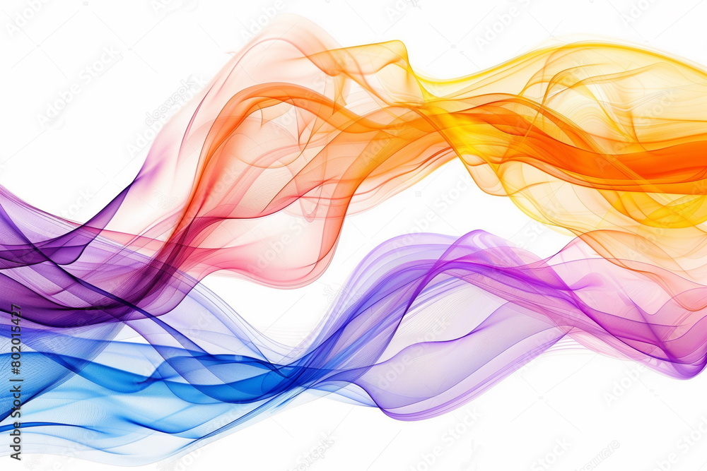 Wall mural abstract colorful smoke on white background