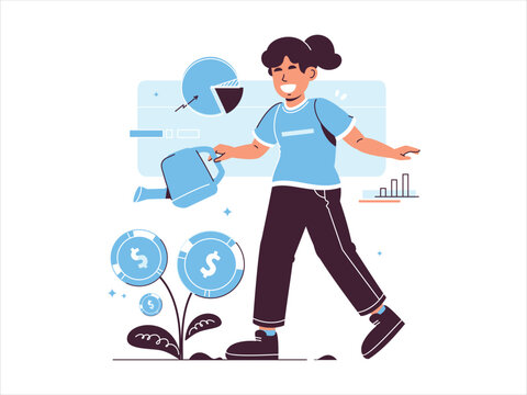 Woman Cultivating Financial Growth