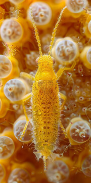 Macro Close-Up: Yellow Insect