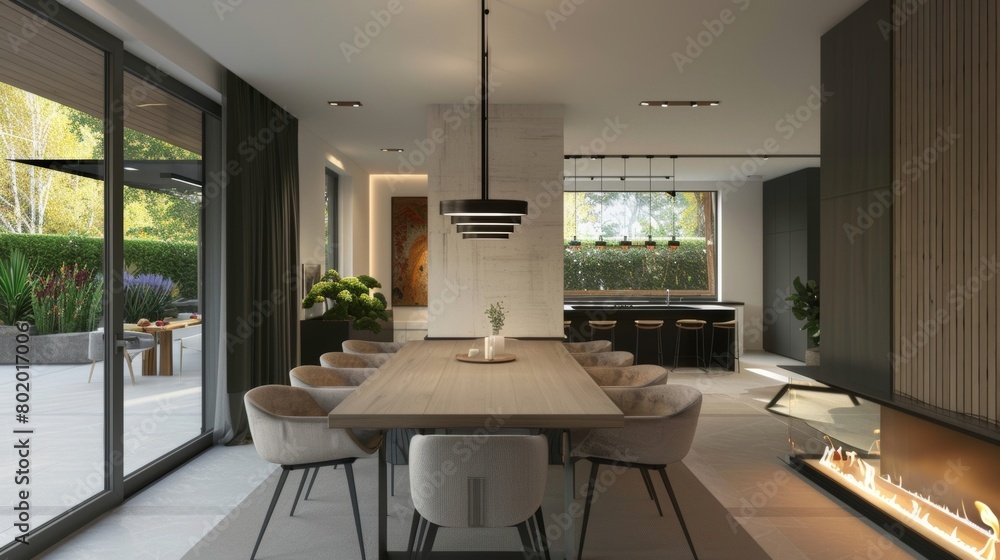 Aufkleber the simple yet elegant design of the fireplace blends seamlessly with the clean lines and neutral co