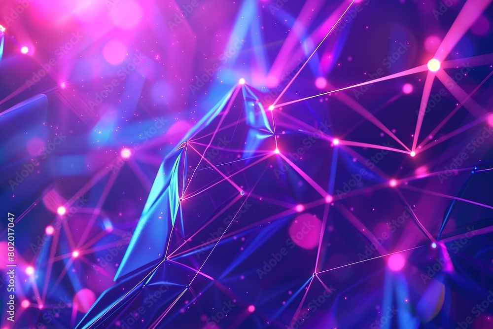 Aufkleber abstract digital background with glowing lines and geometric shapes forming interconnected network