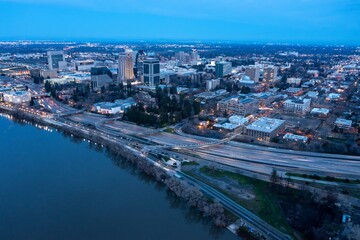 Fototapeta premium The Bridge District, West Sacramento, California, United States.