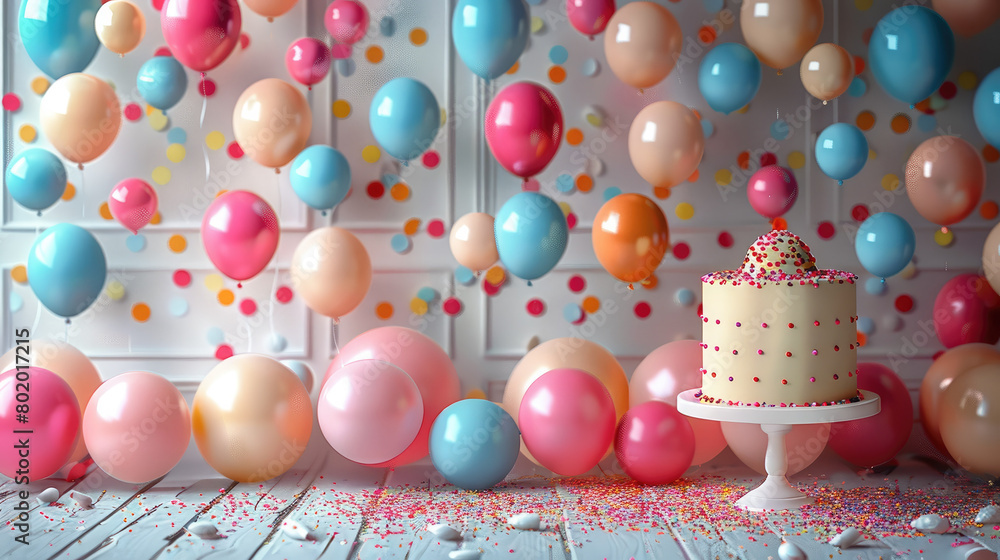 Leinwandbilder a birthday party background that could be used to showcase large size product. generative ai.