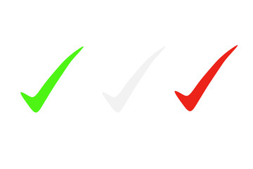 red check mark with arrow