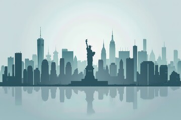 New York City skyline vector flat design