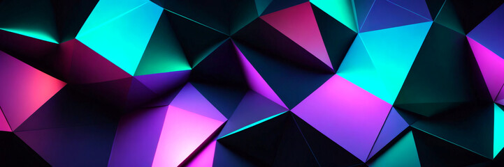 Wide abstract polygonal geometric pattern