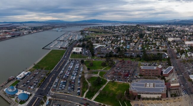 City of Vallejo and Napa River, California, United States.