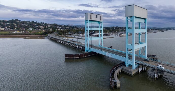 Mare Island Causeway on the Napa River Vallejo, California, United States.