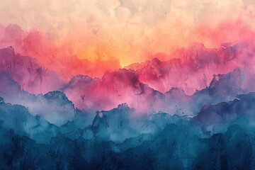 watercolor and pastel clouds background