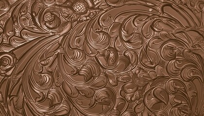 
ココアチョコレートがガラスに溶けて固まり、幻想的なデザインを乱雑に刻むイラスト generated by AI