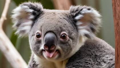 A Koala With Its Ears Flattened Against Its Head I  3