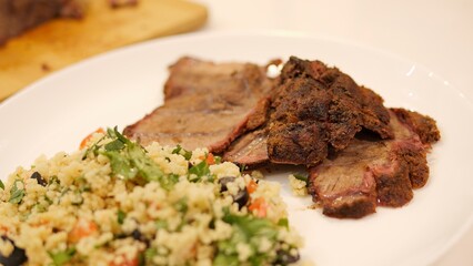 Grilled meat served with selectable sides feast for any occasion Witness mastery of grilling techniques as savory meats are expertly prepared Dive into world of flavor with grilled delights