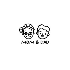 Father and mother line logo