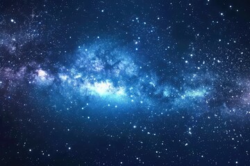 Blue Background Stars. Milky Way Galaxy with Million Stars Creating Amazing Night Sky View