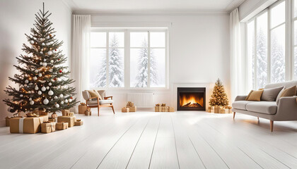 Beautiful christmas room with copy space