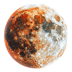 Photo of red moon, blood moon isolated on transparent background