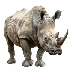 Photo of rhinoceros isolated on transparent background