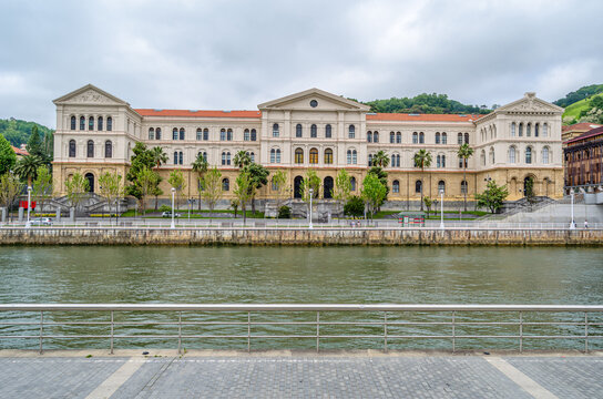BILBAO, SPAIN - MAY 10, 2014: Main building of the University of Deusto, Bilbao, Spain, a Spanish private university owned by the Society of Jesus; is the oldest private university in Spain