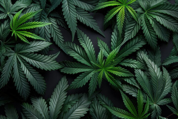 Marijuana Leaves, Cannabis Plant, Buds, Generative AI