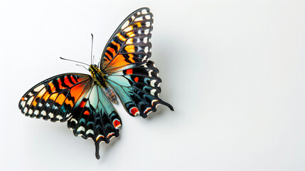 Fototapeta na wymiar Beautiful butterfly on white background closeup --ar 1