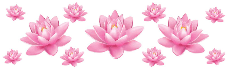 vector illustration of Pink lotus flower design for Vesak Day