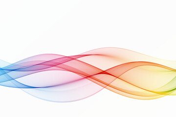 Abstract movement of rainbow color wave. Rainbow curved lines on a white background.