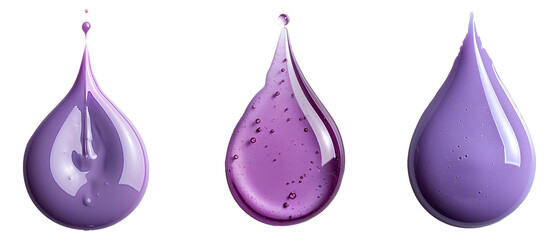 Purple pigment drop set PNG. Drop of purple paint PNG. purple liquid pigment splatter and explosion...