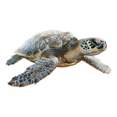 Photo of turtle isolated on transparent background