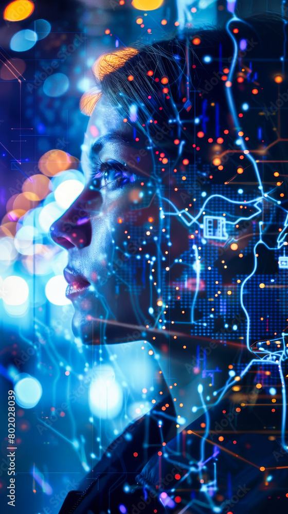 Poster artificial intelligence and machine learning concept