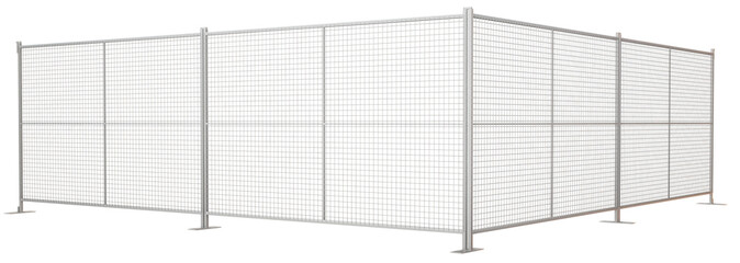 Showcase secure construction sites with this 3D render of a portable, Canadian-style chain-link fence panel. Isolated background allows for seamless design flexibility.