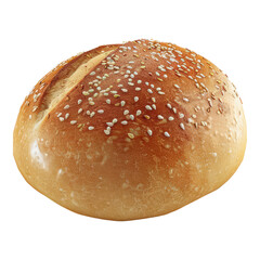 Photo of wheat dough bun isolated on transparent background